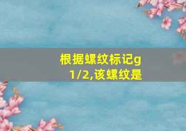 根据螺纹标记g 1/2,该螺纹是